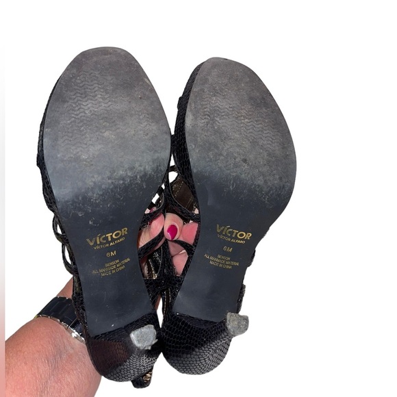 Victor Alfaro - Strappy black stilettos - size 6 - Picture 5 of 7